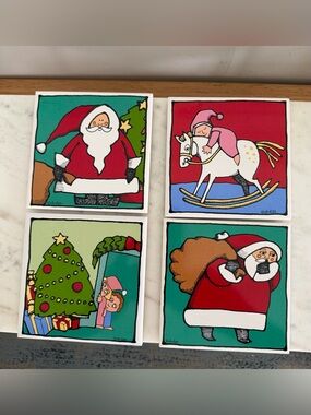 Ursula Dodge Whimsical Christmas Coasters set of 4